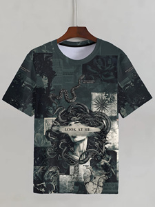 เสื้อยืดแขนสั้นฮิปฮอปเสื้อยืดผ้าฝ้ายโพลีเอสเตอร์ออกแบบได้ตามต้องการ - Product Image 5