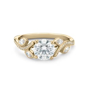 Bague de fiançailles pour femme, motif rond, diamants de laboratoire brillants 0,90 ct F-VS2, poli, or massif 14 carats, pour tous les jours, à empiler, cadeau - Product Image 2