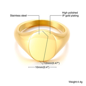Signet <strong>Rings</strong> Solid Polished Stainless Steel Biker <strong>Ring</strong> for Women Ideal Gift for <strong>Mum</strong> or Girl Friend,Silver Gold <strong>Ring</strong> - Product Image 4