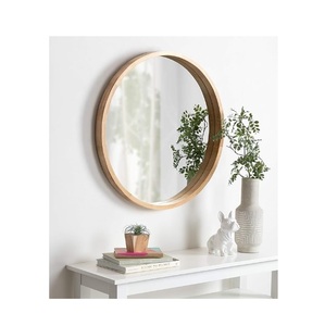 Nouveau miroir mural rond en bois 2026, dernière collection, décoration intérieure en bois avec verre à motifs, prix de gros disponible pour les acheteurs en gros - Product Image 4