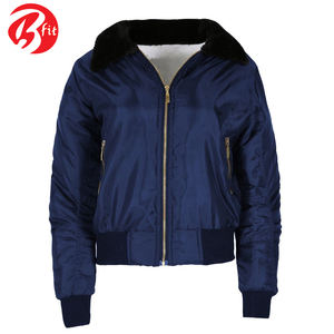 Nouvelles dames polaire fourrure col rabattu doublé Bomber veste d'hiver meilleures ventes femmes porter Bomber veste - Product Image 5