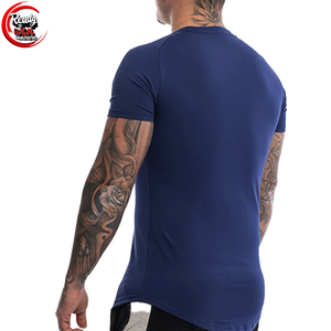 Camiseta deportiva 100% de algodón de alta calidad para hombre con manga corta Color sólido y cuello redondo Camiseta de calidad para hombre - Product Image 2