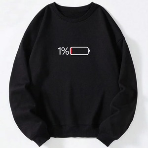 Mode Streetwear Hommes Crew Coton Sweat Surdimensionné Unisexe Blanc Pas Cher Sweat - Product Image 1