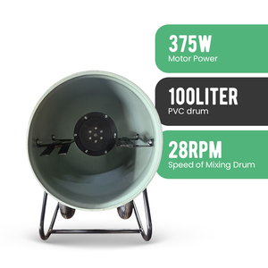 Mezclador de concreto portátil de calidad de Venta caliente 100L Capacidad 375W Motor Componentes de núcleo de alta eficiencia Motor conveniente - Product Image 1