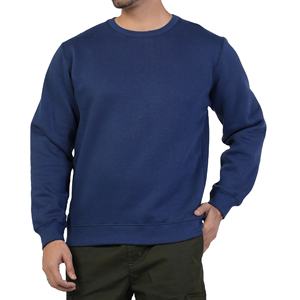 Sweat-shirt en molleton à col rond pour homme, 100% coton, coupe classique, motif uni, pour l'hiver - Product Image 1