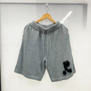 Personnalisé Mohair Laine Biker Gym Shorts Surdimensionné Cordon Tricot Running Basketball Shorts Streetwear Mohair Shorts pour Hommes - Product Image 1
