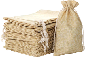 Sac à cordon en jute fermeture à cordon facile à ouvrir et à fermer sac naturel écologique recyclable durable avec logo personnalisé - Product Image 4