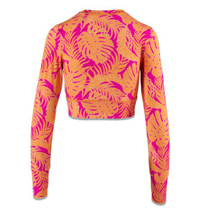 Venta al por mayor de las mujeres de encargo de manga larga Slim Fit Compresión Top Estirable Ropa deportiva para Yoga Correr Entrenamiento Impreso Lavado - Product Image 2