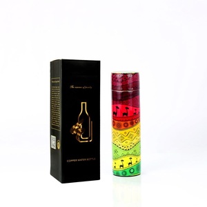 Nouvel arrivage de bouteille d'eau en cuivre imprimé anti-fuite article copperware antibactérien disponible à la vente pour la santé consciente - Product Image 5