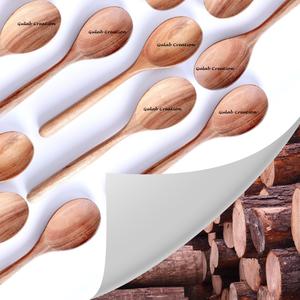 Cuillères de service en bois d'acacia fabriquées à la main Ustensiles de cuisine durables et écologiques pour mélanger, remuer et servir - Product Image 5