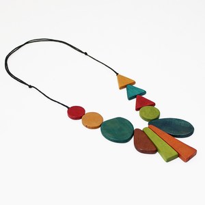 Collar de madera con cuentas blancas, hecho a mano Vintage cordón de algodón, el último collar de madera para mujer, regalo de Navidad - Product Image 1