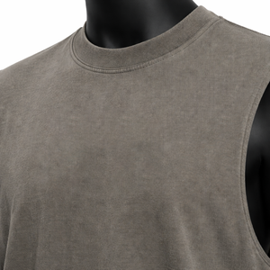 Camiseta sin mangas para hombre, color sólido, minimalista, de algodón premium, estilo urbano, para gimnasio, fitness, musculación, con logo personalizado, chaleco de verano - Product Image 5