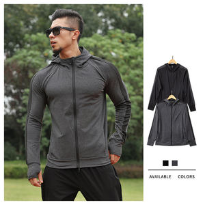 Veste de course légère et respirante pour homme, couleur contrastée, séchage rapide, printemps automne, entraînement en plein air, cardigan tricoté, hauts actifs - Product Image 5