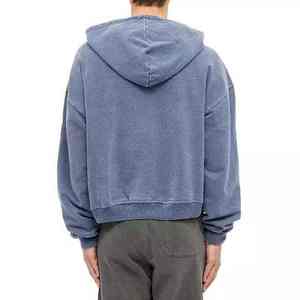 Sweat à capuche pour homme vintage surdimensionné en coton épais lavé à la pierre avec impression personnalisée pour l'hiver - Product Image 3