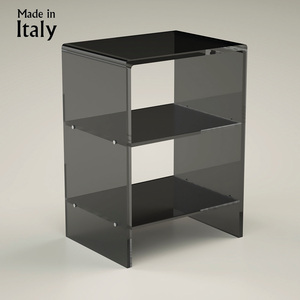 Table d'appoint en plastique transparent moderne, durable et écologique, fabriquée en Italie, pour chambre à coucher, salle à manger, salon - Product Image 2