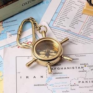 Brass Nautical Vintage Style Shipwheel <b>Compass</b> Key Chains Manufacturer Wholesale Supplier Antique Nautical OEM ODM Custom Supply - Product Image 5