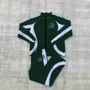 Trajes de chándal de lana de algodón 100% para hombre con estilo, chándal transpirable de talla grande para correr, ropa de calle de moda para niños y hombres - Product Image 1