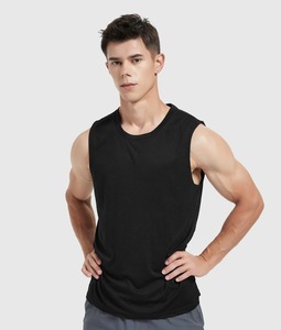 เสื้อกล้ามใส่ไปยิมสำหรับผู้ชายเสื้อกล้ามคอกลมผ้าฝ้ายสแปนเด็กซ์สำหรับใส่ไปยิมฟิตเนสเพาะกาย - Product Image 5