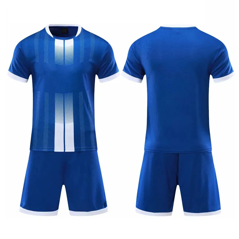 Custom Logo Hoge Kwaliteit Effen Voetbal Uniform Set Comfortabele Sneldrogende Voetbal Uniform Set
