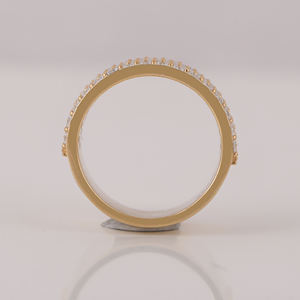 Anillo de media eternidad hecho a mano Unisex de oro sólido de 14kt Regalo de compromiso Chapado en diamante cultivado en laboratorio de lujo IGI Certified-Trendy Wedding - Product Image 5