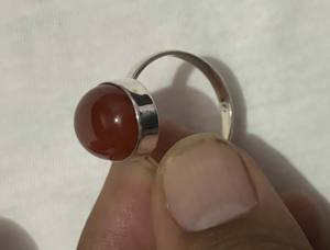 <b>Crafted</b> By Hand Sterling Silver Rings New Style Round Shape Carnelian <b>Gem</b> 10X12MM Jewelry For Anniversary Gift Women For Her - Product Image 2