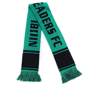 OEM Custom Design Solid Polyester <b>Knitted</b> Jacquard Logo Warm Muslim Football Fan <b>Scarf</b> with Tassel Autumn Short - Product Image 5