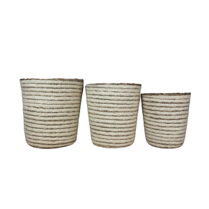 Maceta de yute sostenible versátil para interiores, maceta de vivero, cesta de flores personalizada, Juego de 3 tamaños biodegradables de Bangladesh - Product Image 4