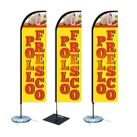 Nouvelles drapeaux à plumes populaires, support de bannière personnalisé avec impression numérique pour la publicité extérieure dans les jardins et le long des routes