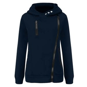 Sudadera con capucha para mujer, con bolsillos y cremallera lateral a la moda, Color personalizado, Material polar de secado rápido de alta calidad - Product Image 6