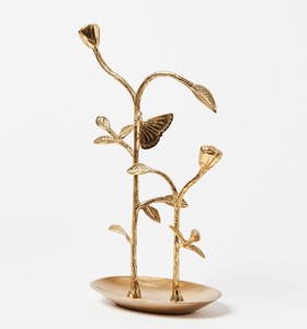 Présentoir à bijoux en aluminium avec branches-Porte-boucles d'oreilles en métal en forme de fleurs avec oiseau pour exposer les boucles d'oreilles Autres bijoux - Product Image 1