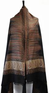 Chal Vibrante de Moda Tradicional Cachemirí para Invierno, Diseño Sólido, Poliéster, Bordado Paisley, Terciopelo Transpirable, Borlas Finas - Product Image 2