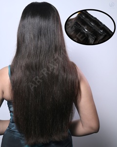 Juego de 3 extensiones de cabello indio con clip Tipo de cabello humano - Product Image 4