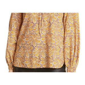 Camicetta in Chiffon con Stampa Floreale Bohémien di Rebecca Taylor, Design Astratto Fleur Marig, Colletto con Fiocco, Taglia 12 - Per Primavera/Estate - Product Image 6