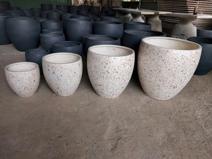 กระถางไฟเบอร์กลาสน้ำหนักเบาสำหรับปลูกต้นไม้ในบ้านและสวนสไตล์เวียดนาม - Product Image 5