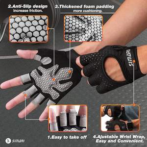 Guantes de Gimnasio de Alta Calidad en Cuero para Levantamiento de Pesas, Entrenamiento, Cross Training, Actividades al Aire Libre, Unisex, con Dedos Cortos - Product Image 2