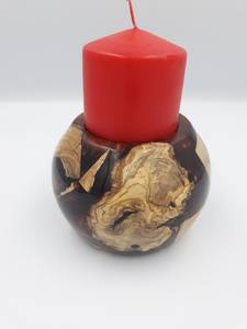 Portavelas Ecológico de Resina y Madera Maciza con Cera Aromática para Decoración de Mesa y Estilo Interior - Product Image 4