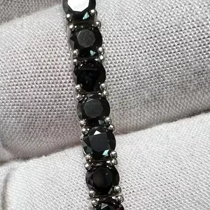 สร้อยข้อมือเทนนิสเพชรโมอิสซาไนต์สีดำเงินแท้ 925 - Product Image 2