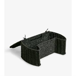 Cesta de controlador de juego de papel negro, organizador tejido hecho a mano para juguetes, libros y exhibición decorativa - Product Image 4