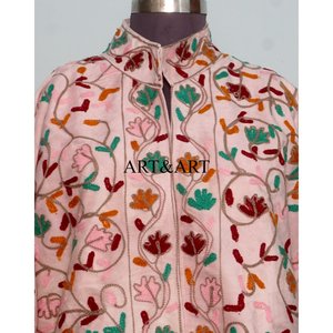 High Quality 100% Cotton <b>Velvet</b> Suzani Embroidered Eco-Friendly Quilted Boho Hippie Indian Unisex <b>Women's</b> Winter <b>Jacket</b> - Product Image 3