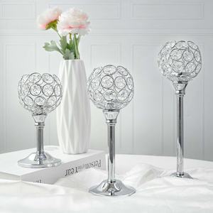 Luxury Silver Color Metal & <b>Crystal</b> <b>Candle</b> Votive for Christmas Halloween Easter & Wedding Decor Tabletop Decor - Product Image 5