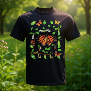 Camiseta con Ciclo de Vida del Mariposo Monarca, Producto Promocional - Product Image 3