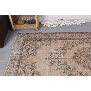 Alfombra tradicional de lana marrón Beige 4,4X8,7 pies hecha a mano Vintage turco Patchwork rectángulo alfombras para adolescentes látex para pasillo - Product Image 5