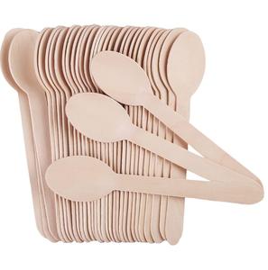 Cuillères jetables en bois de luxe | Cuillères à crème glacée et à dessert | PLA solide et écologique | Utilisation en fête - Product Image 4