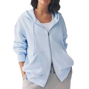 Vente en gros de sweats à capuche respirants pour femmes dernier style de sweats à capuche zippés de couleur unie personnalisés avec votre propre design confortable de couleur unie - Product Image 5