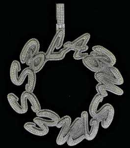 Diseñador único 925 plata esterlina VVS claridad Moissanite diamante Hip Hop colgante círculo estilo joyería fina regalo para hombres - Product Image 1