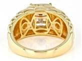 Anillo de Boda Elegante y Lujoso para Hombre, Plata de Ley 925, Corte Cojín, Moissanita, Chapado en Oro Amarillo, Engaste de Garras - Product Image 3