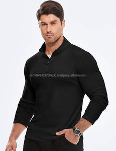 Sudadera informal con cremallera de un cuarto para hombre, jerséis de manga larga, jerséis básicos con cuello simulado, talla XL, ropa bordada, teñido sólido - Product Image 3