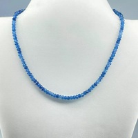 Collier sportif en perles imitation saphir bleu plaqué argent/or, bijoux en pierres précieuses, perles rondes facettées, cadeau HAYAAT