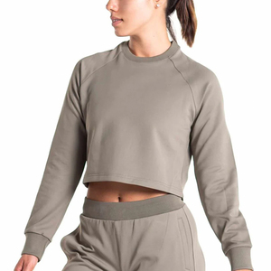 Sweat-shirt en tricot doublé pour femme, nouvelle arrivée en gros, couleur unie, logo imprimé personnalisé, vêtement décontracté, respirant, logo frontal pour l'hiver - Product Image 6