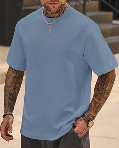 Custom Logo 300GSM Streetwear Box Cut Tee T Shirt Heavyweight RTS Product <b>TShirt</b> Graphic Cotton Oversized Boxy Fit T-Shirt <b>Men</b> - Product Image 4